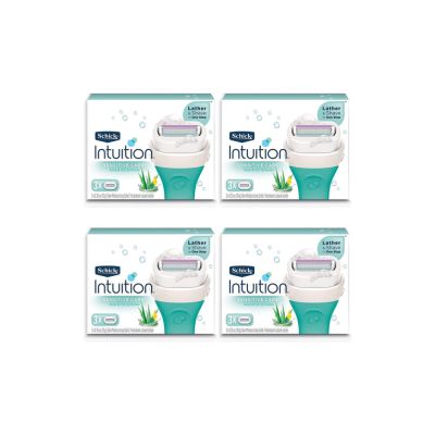 Schick Intuition Pure Nourishment Womens Razor Refills with Coconut Milk and Almond Oil, 3 Count (Pack of 4)