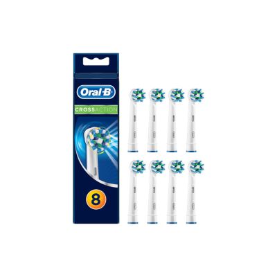 Oral-B CrossAction Toothbrush Heads Pack of 8 Replacement Refills for Electric Rechargeable Toothbrush, Mailbox Sized Pack