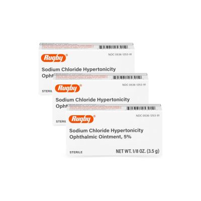 Rugby Sodium Chloride Ophthalmic Ointment 5%, 3.5 gm (Compare to Muro 128) -3 Pack