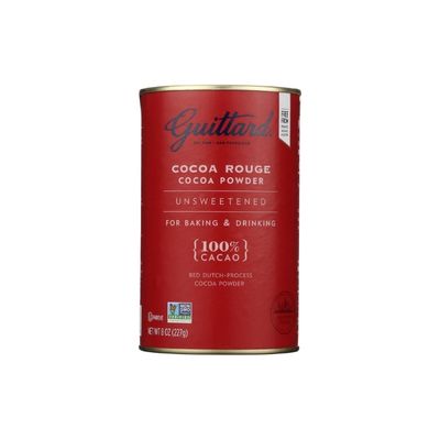 E Guittard Cocoa Powder, Unsweetened Rouge Red Dutch Process Cocoa, 8oz Can