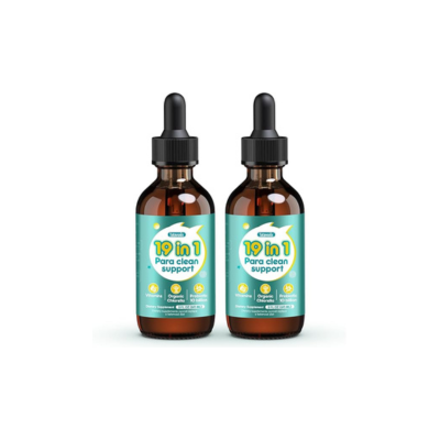 19 in 1 Herbal Gut Cleanse Drops – Wormwood, Black Walnut, Chlorella 250mg, 10B Probiotics, Clove & Oregano – Liquid Detox Support for Adults & Kids, Alcohol-Free, 2oz